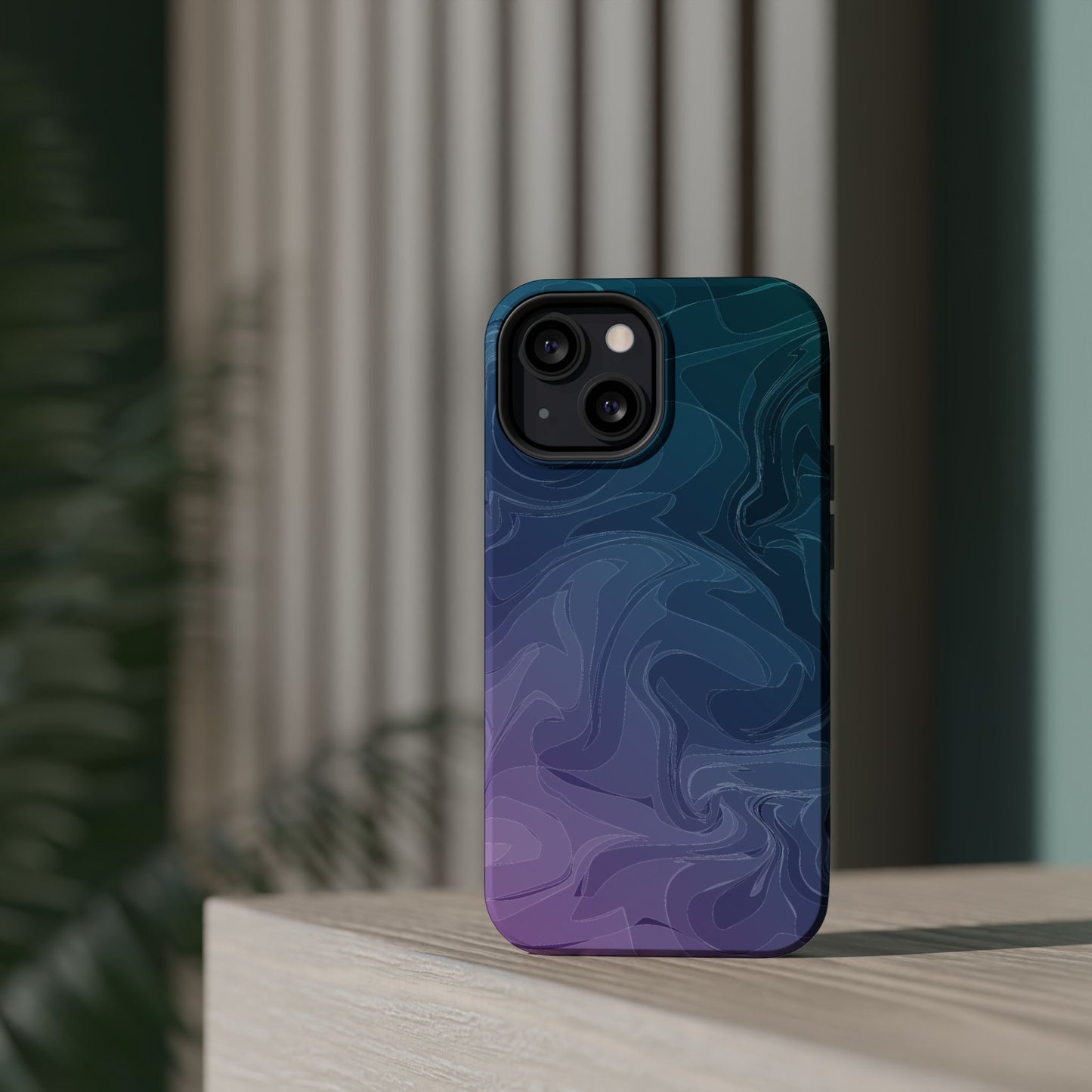 Magnetic Phone Case (Liquid Purple Pattern)