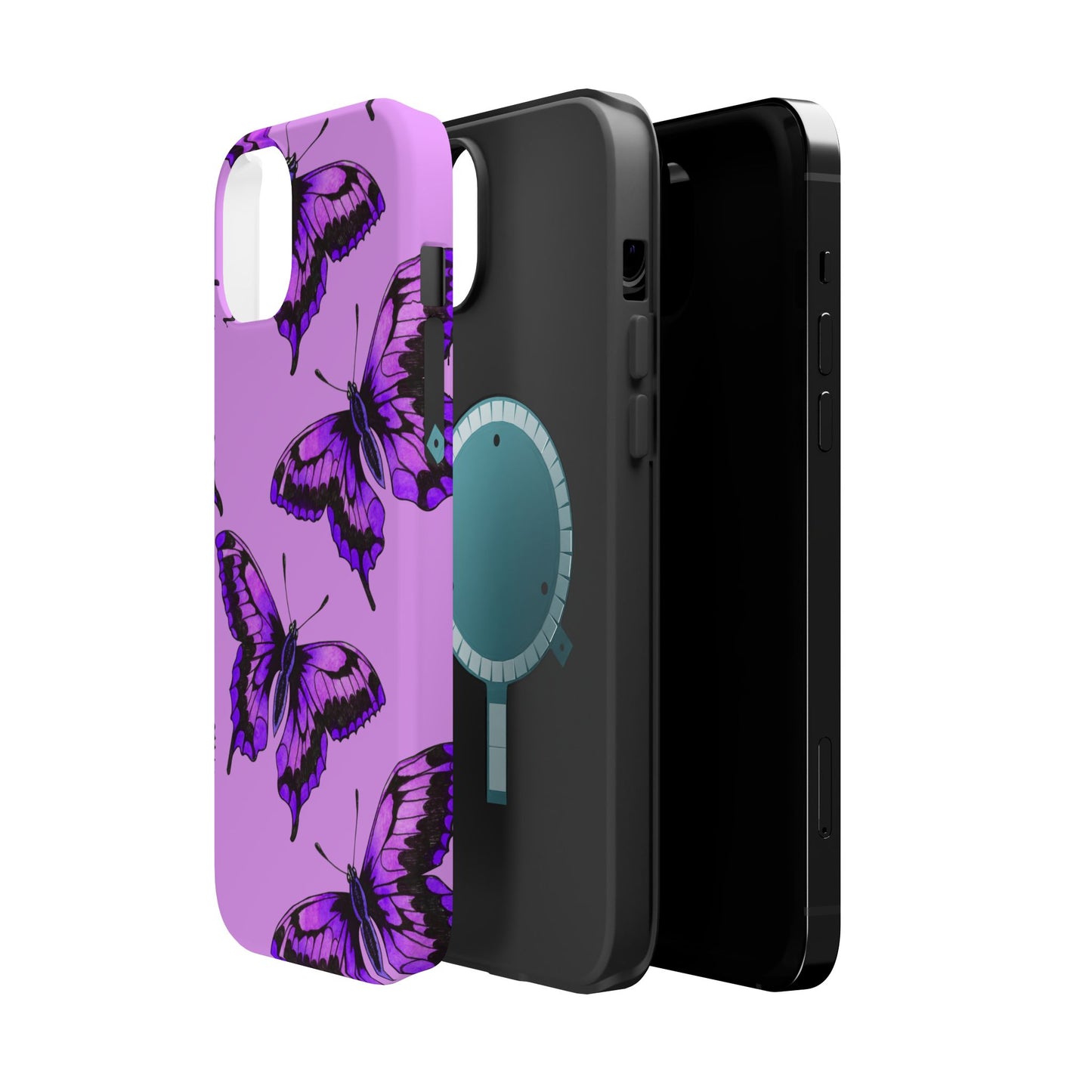 Magnetic Phone Case (Purple Butterfly)