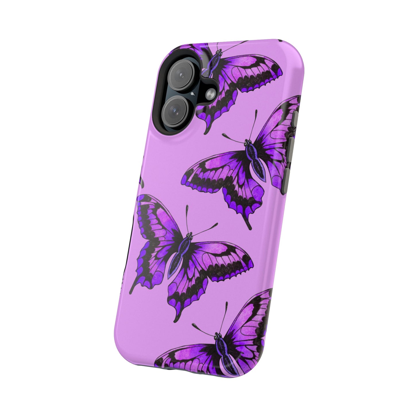 Magnetic Phone Case (Purple Butterfly)