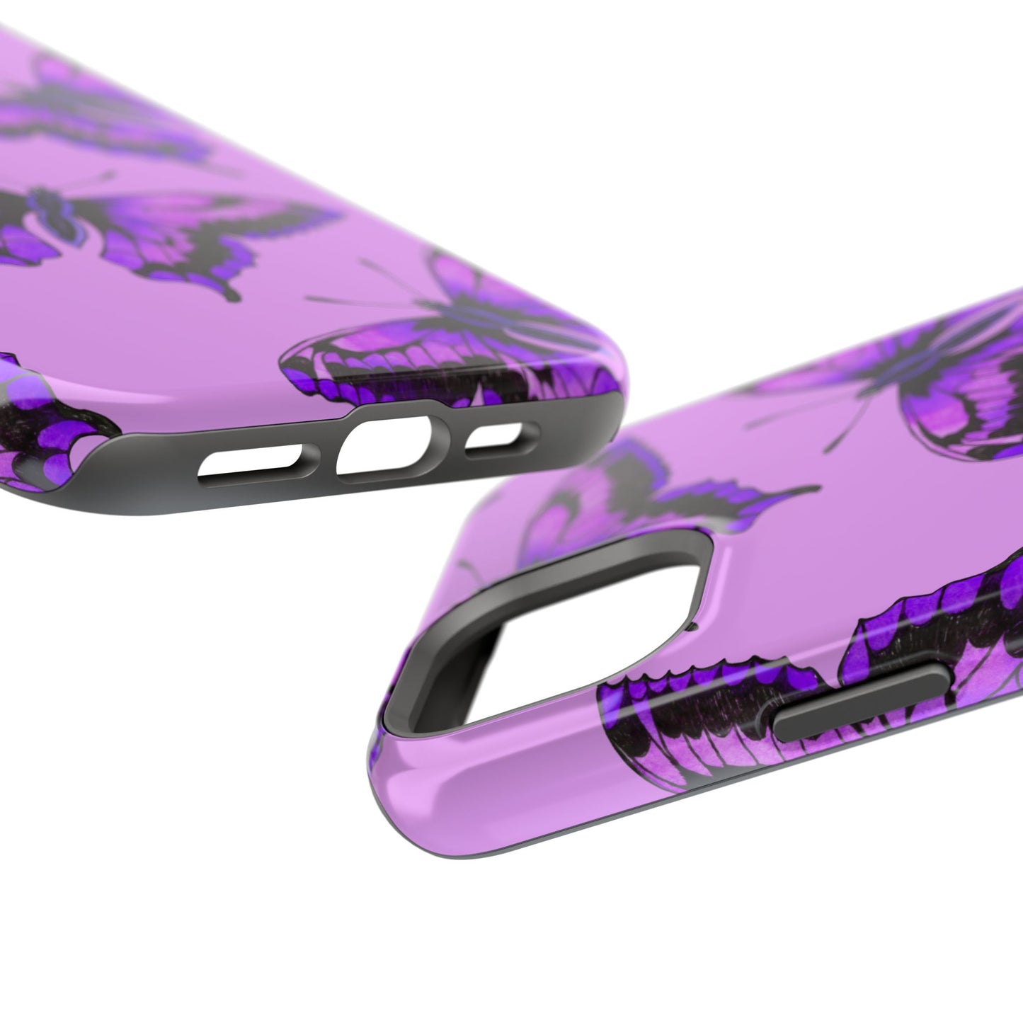 Magnetic Phone Case (Purple Butterfly)