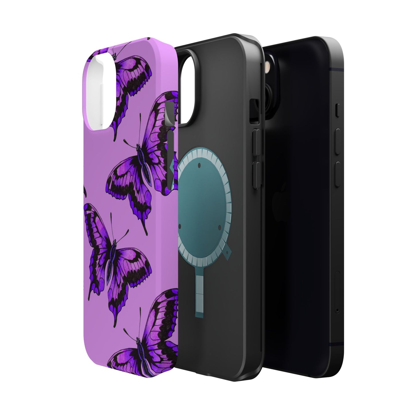 Magnetic Phone Case (Purple Butterfly)