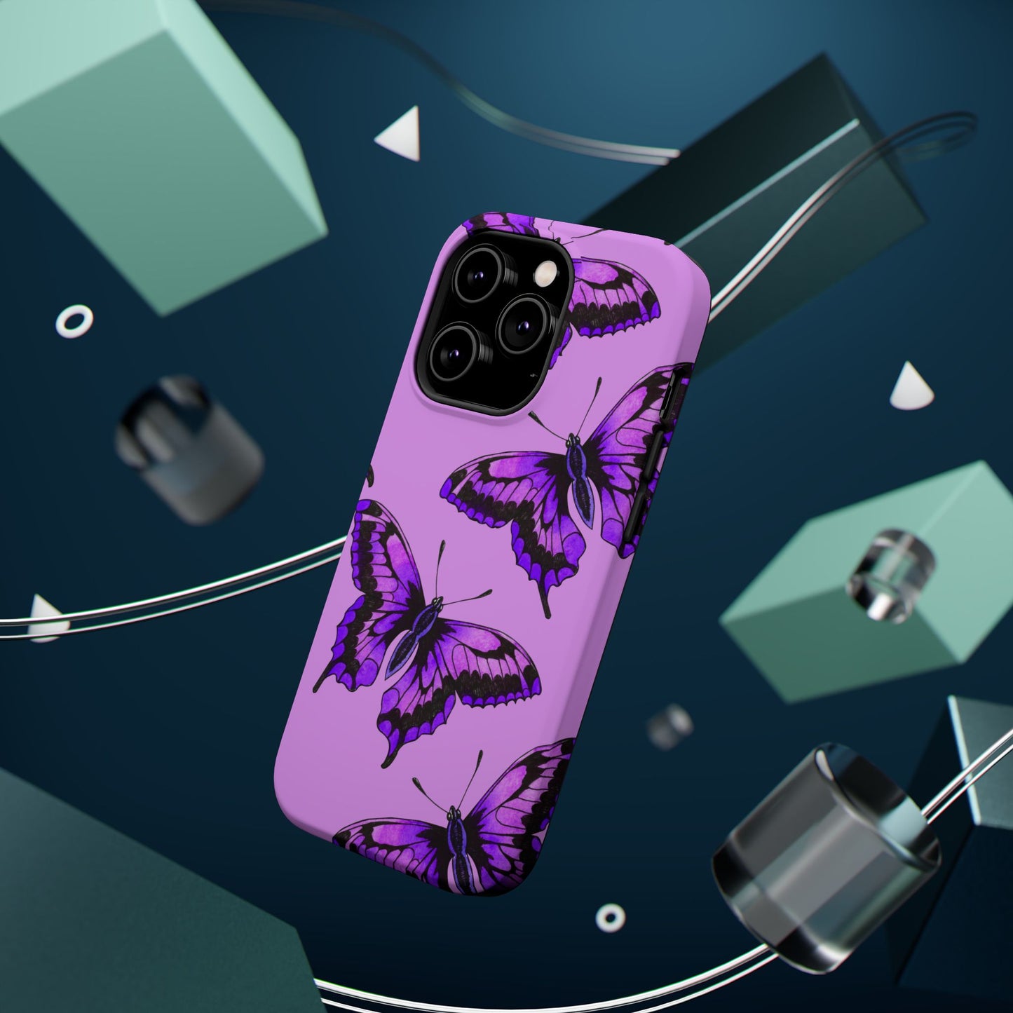 Magnetic Phone Case (Purple Butterfly)