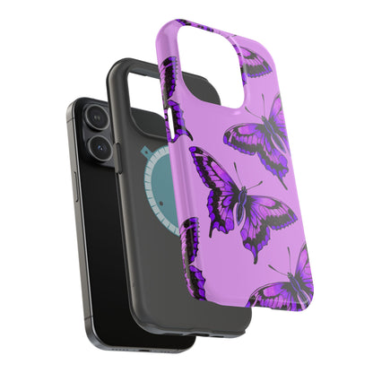 Magnetic Phone Case (Purple Butterfly)