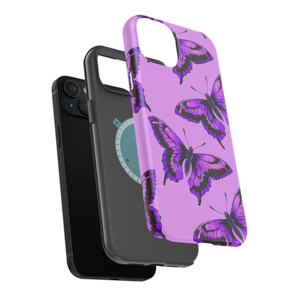 Magnetic Phone Case (Purple Butterfly)