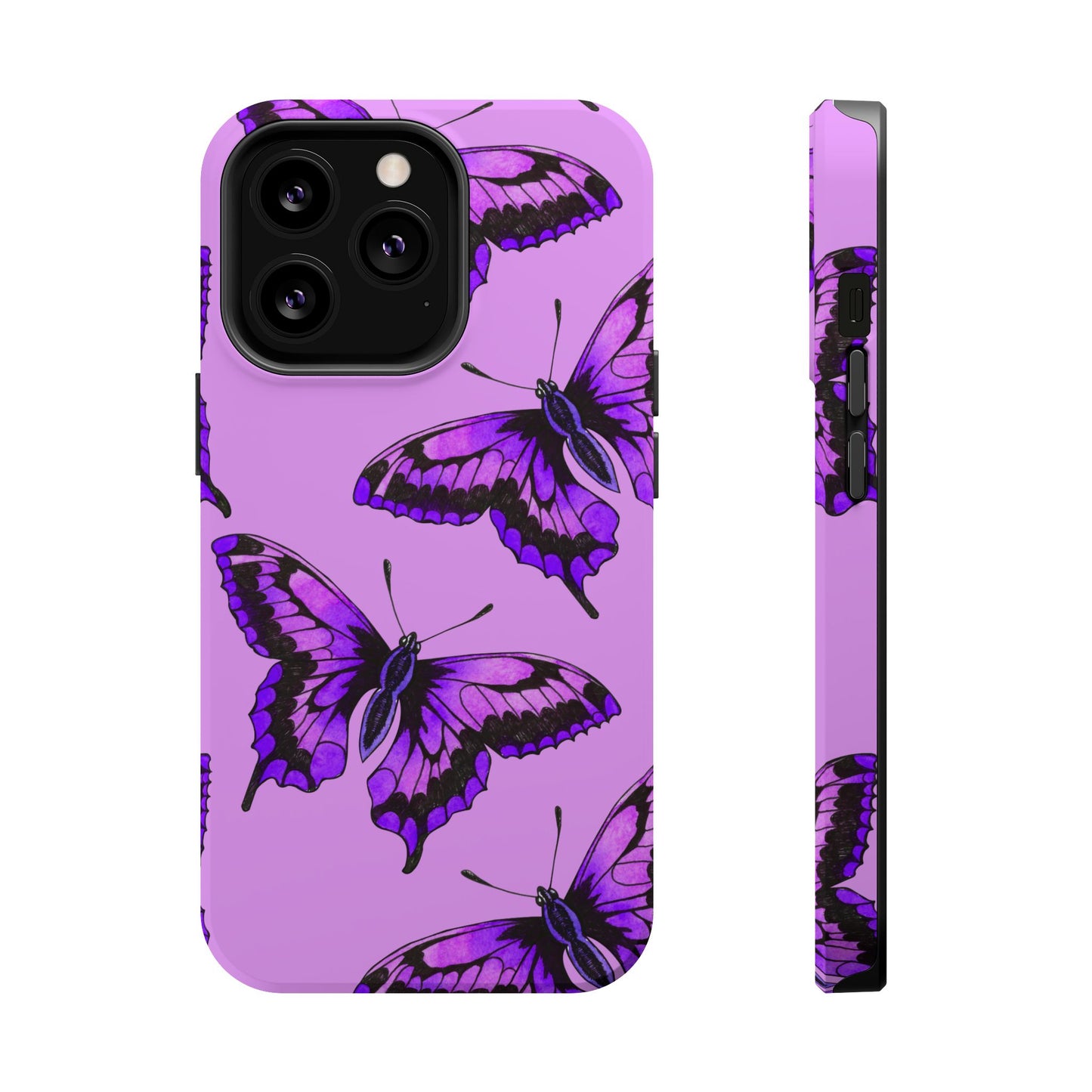 Magnetic Phone Case (Purple Butterfly)