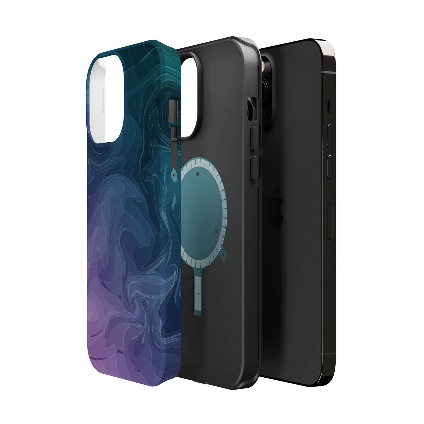 Magnetic Phone Case (Liquid Purple Pattern)