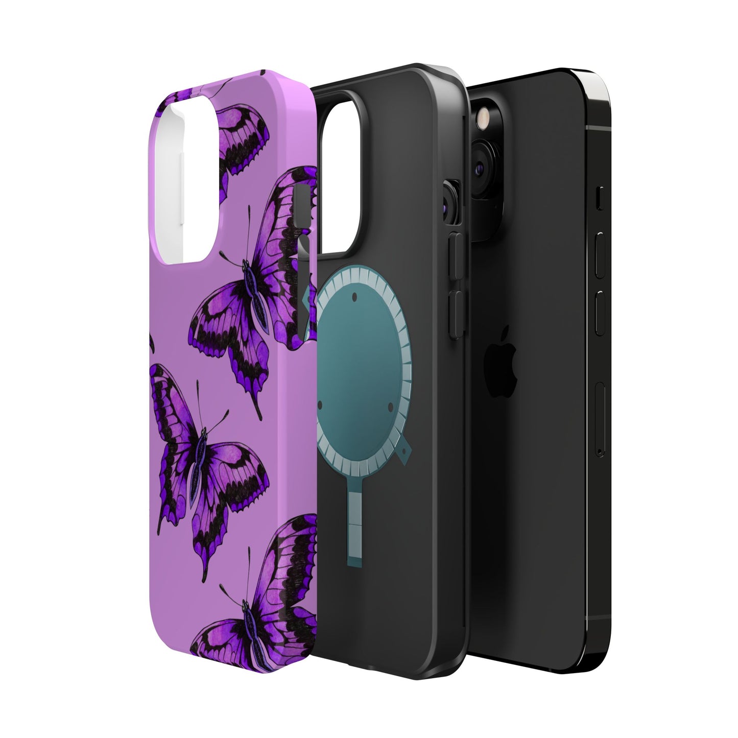 Magnetic Phone Case (Purple Butterfly)