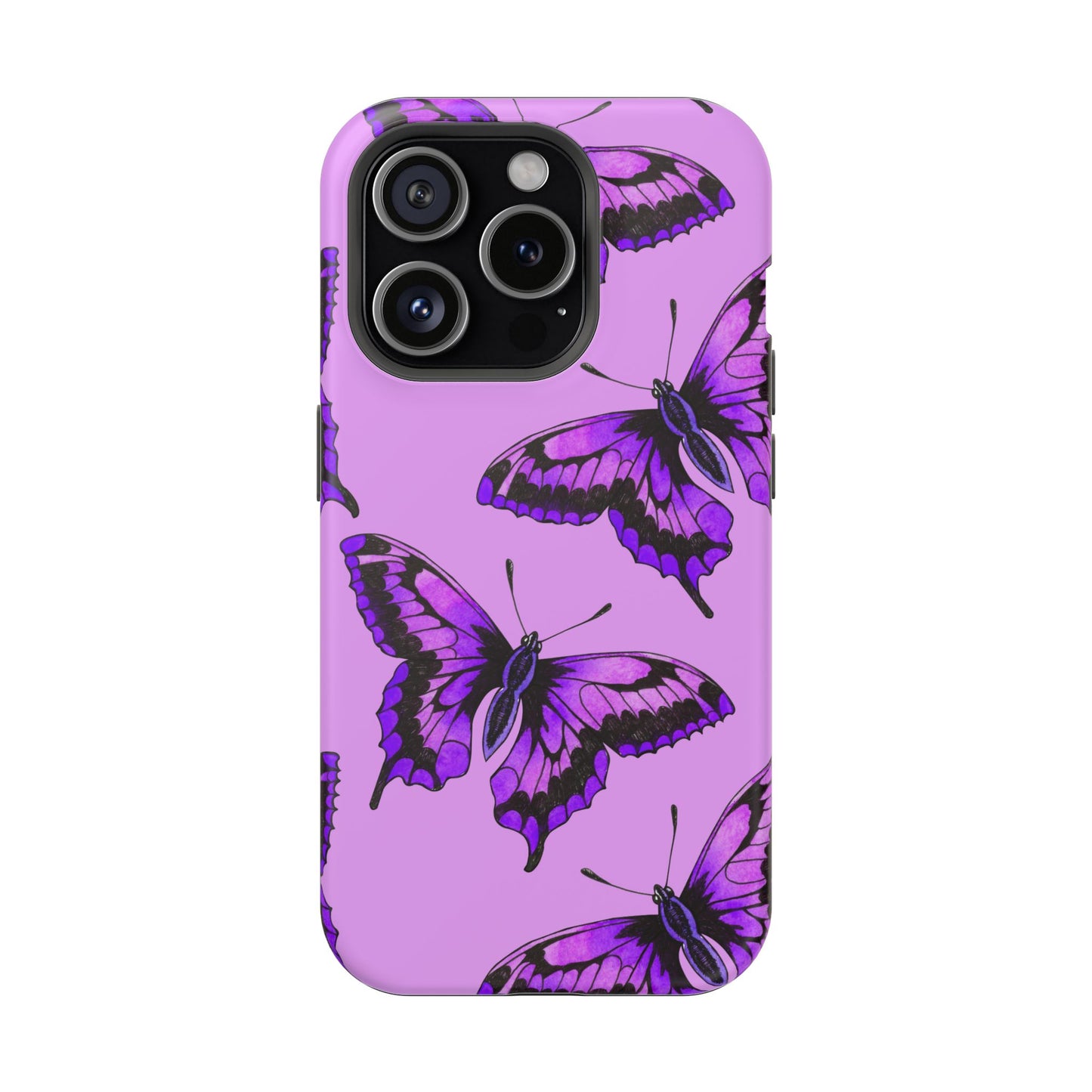 Magnetic Phone Case (Purple Butterfly)