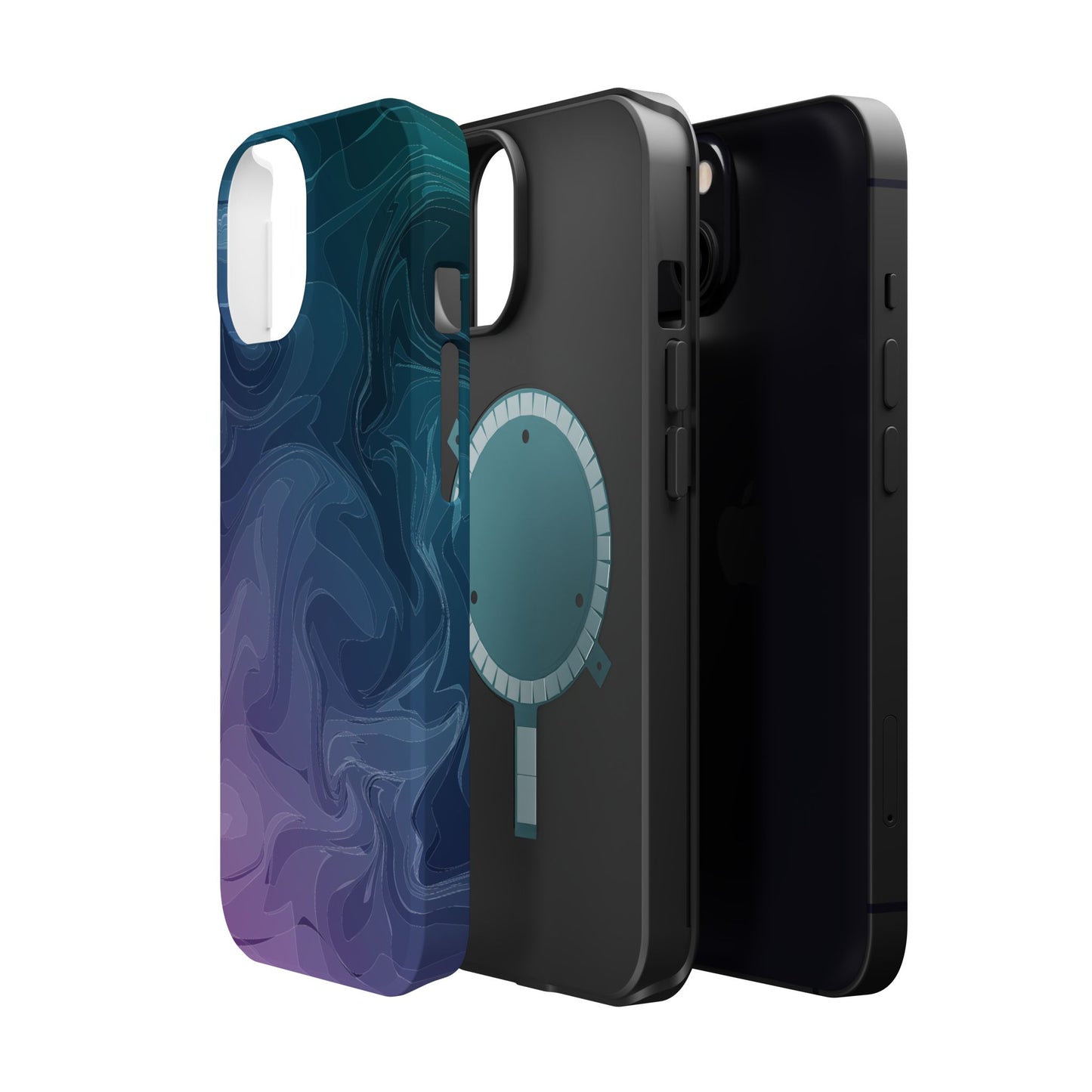 Magnetic Phone Case (Liquid Purple Pattern)