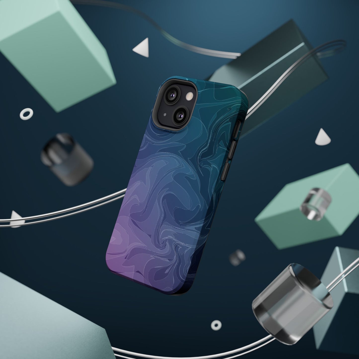 Magnetic Phone Case (Liquid Purple Pattern)