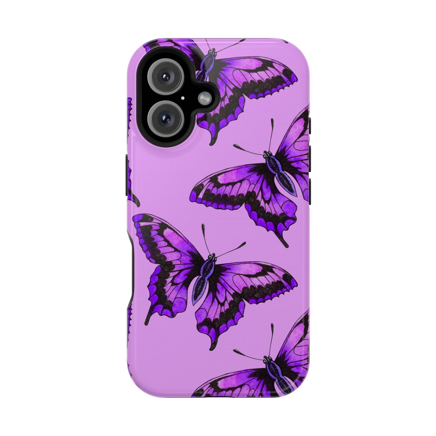 Magnetic Phone Case (Purple Butterfly)