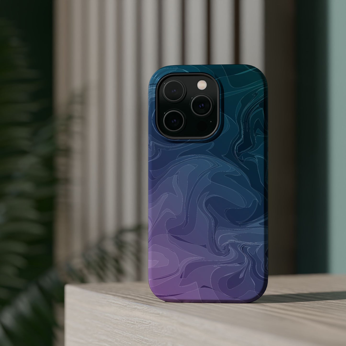 Magnetic Phone Case (Liquid Purple Pattern)