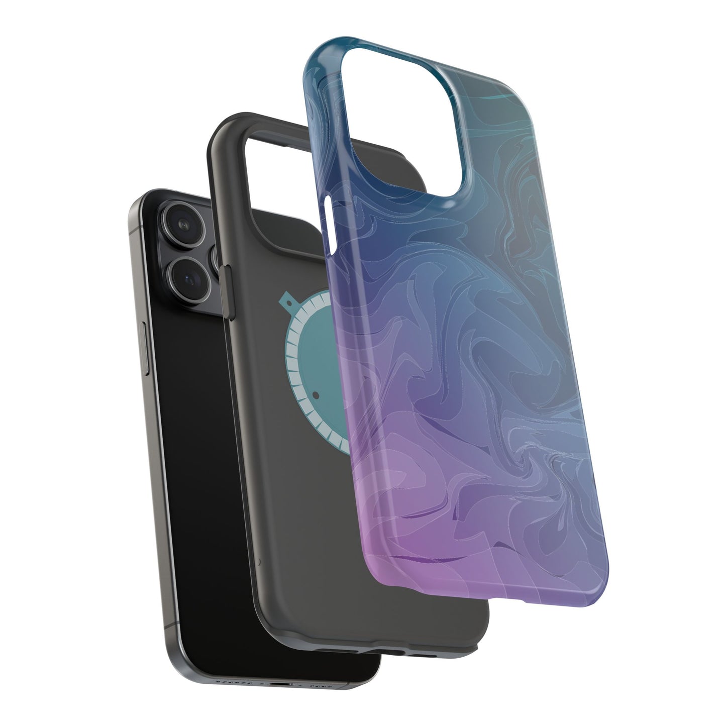 Magnetic Phone Case (Liquid Purple Pattern)