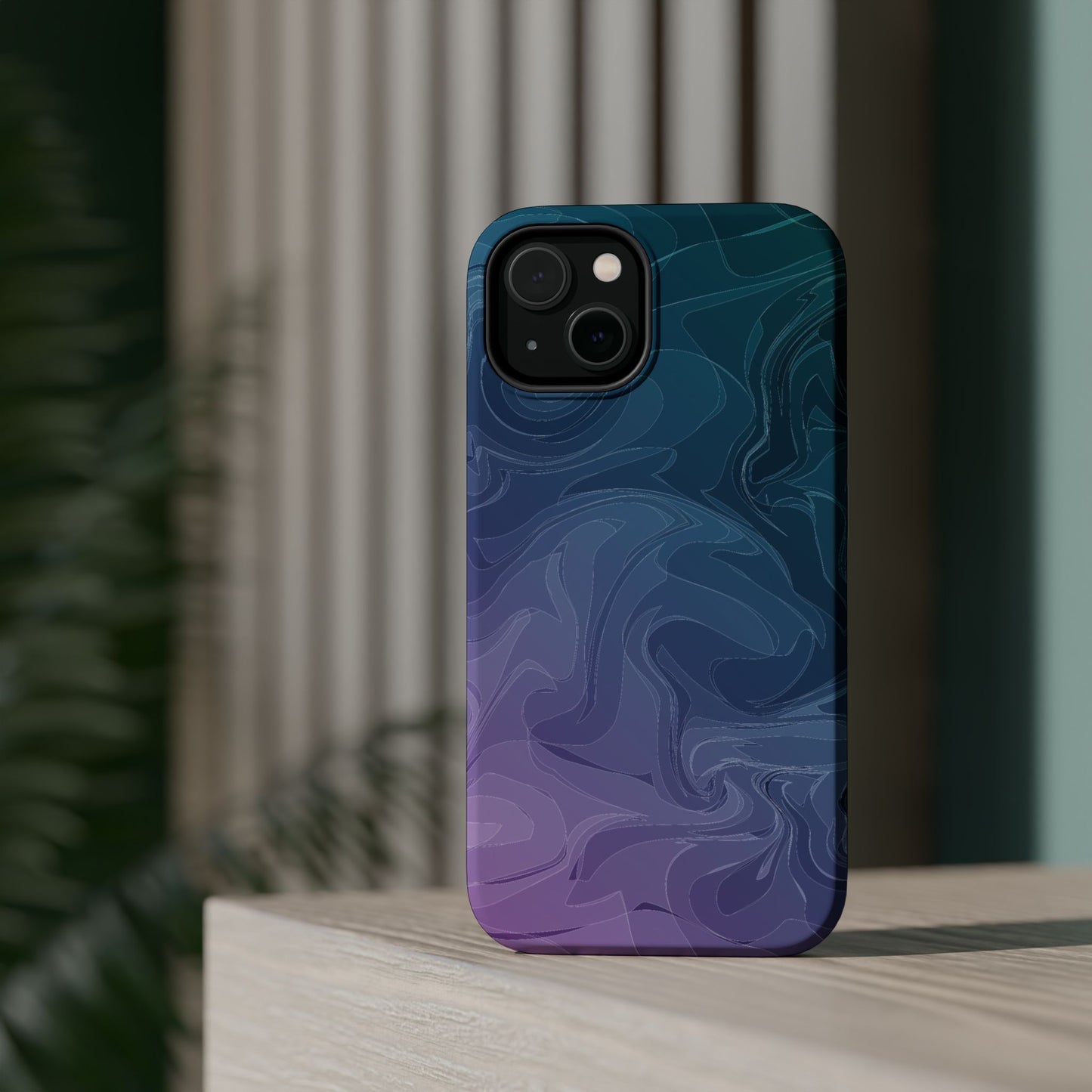 Magnetic Phone Case (Liquid Purple Pattern)