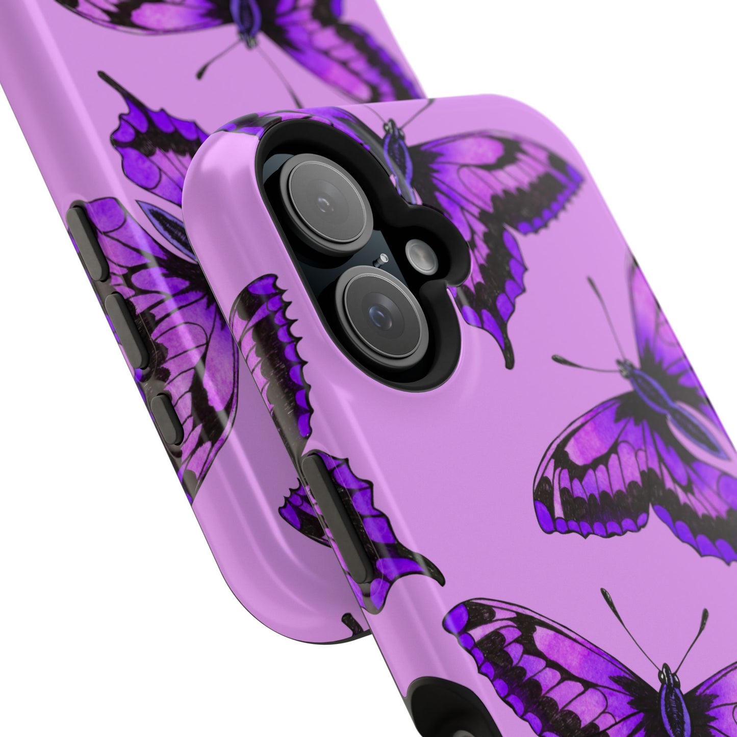 Magnetic Phone Case (Purple Butterfly)