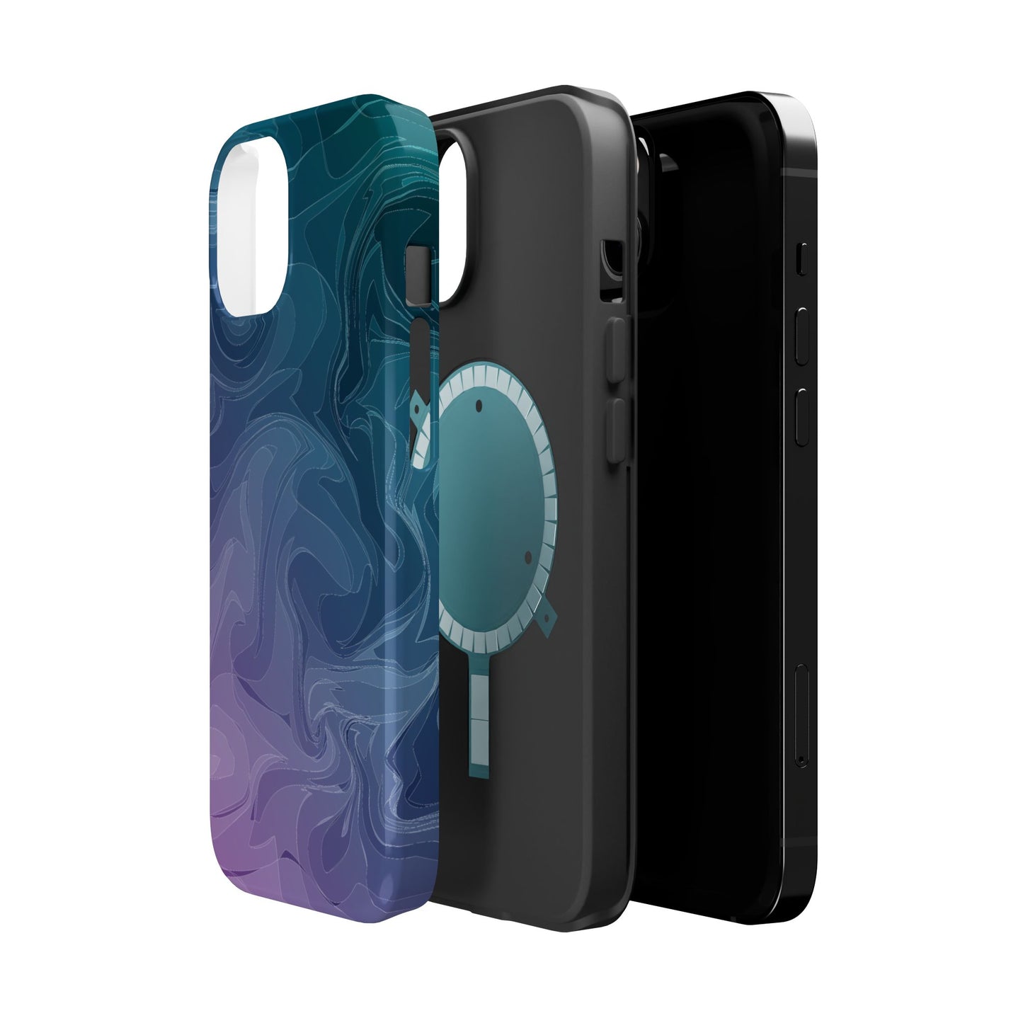 Magnetic Phone Case (Liquid Purple Pattern)