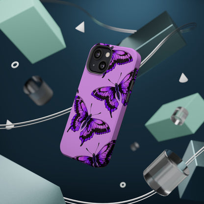 Magnetic Phone Case (Purple Butterfly)