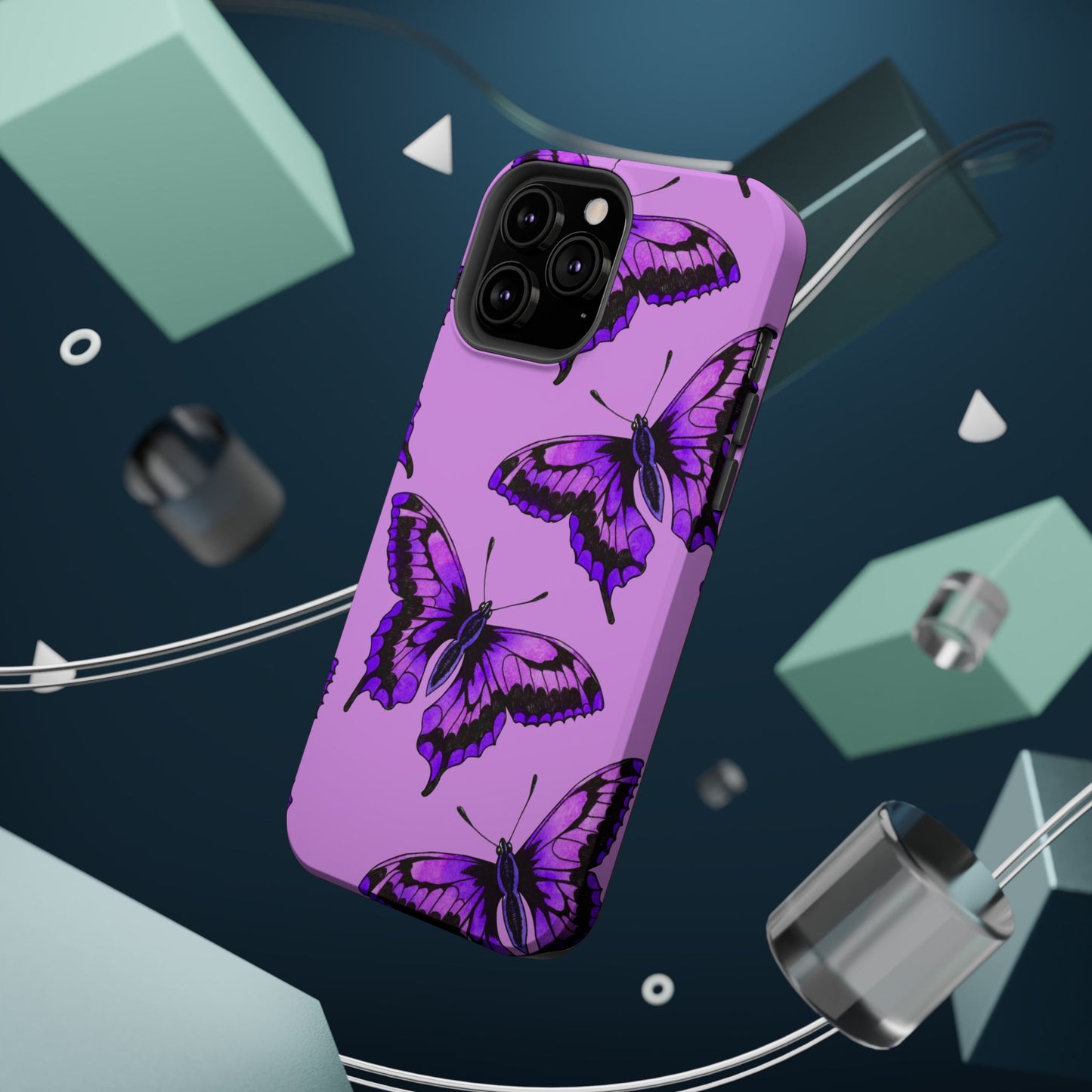 Magnetic Phone Case (Purple Butterfly)