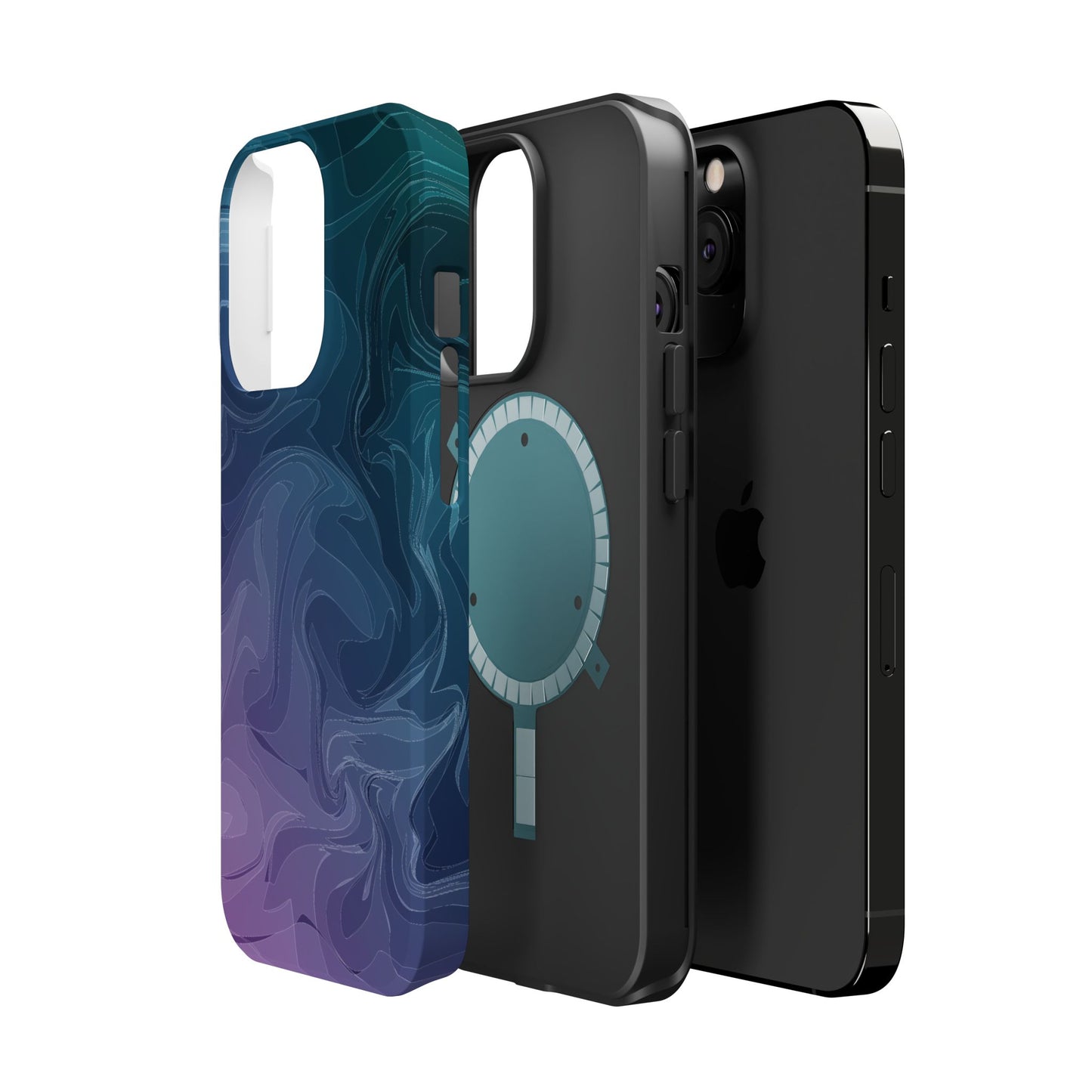 Magnetic Phone Case (Liquid Purple Pattern)