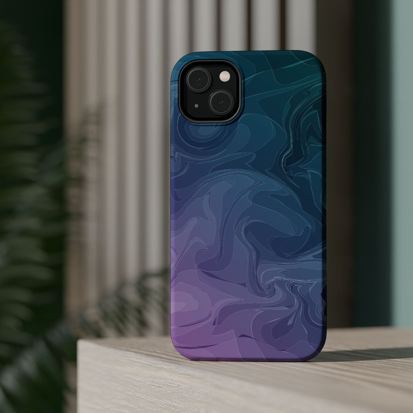 Magnetic Phone Case (Liquid Purple Pattern)