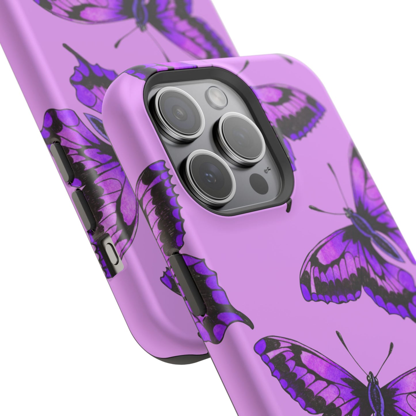 Magnetic Phone Case (Purple Butterfly)